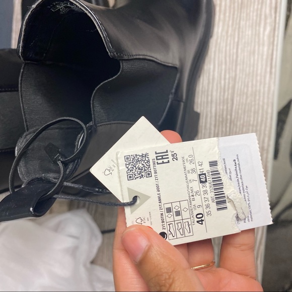 Zara Leather Lug Boot Black 40 - Picture 11 of 11